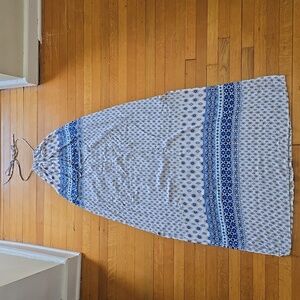 Soprano, Halter Geometric Print Maxi Dress, Blue, VGUC, Women's L